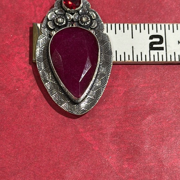 Ruby & Garnet Silver Pendant - Picture 9 of 10
